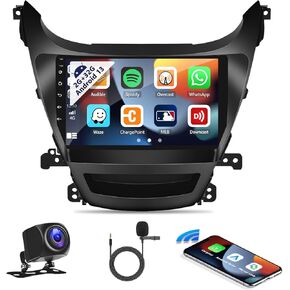 SIXWIN Android 13 Car Radio for Hyundai Elantra 2014-2016 with Wireless Apple Carplay Android Auto Mirror Link 26UI Bluetooth 9 inch Touchscreen 2G+32G with GPS Navigation WiFi EQ FM Backup Camera MIC