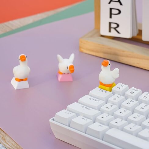 Wonhibo لطيف أوزة keycap ، 3 أجهزة كمبيوتر مضحكة كرار كاريكاتير OEM profile استبدال مفتاح ESC للكرز هدية ديكور لوحة المفاتيح الكرز in Kuwait