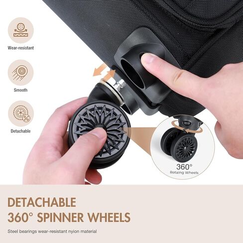 Rolling Backpack for Women, Large Travel Backpack with Wheels, Carry on Flight Approved 17 Inch Wheeled Laptop Backpack for Travel, Work Business Overnight Roller Bag, Black in Kuwait