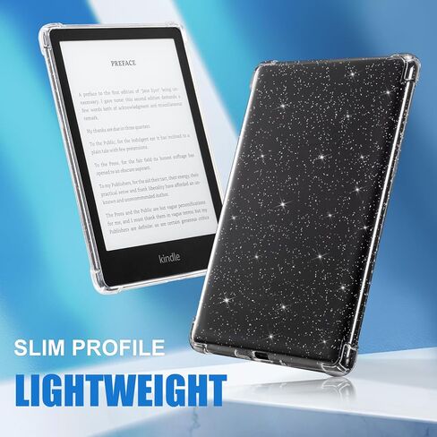 COBAK CLASE CASE لـ Kindle Paperwhite 11th Gen 2021 & Signature Edition (6.8 ")-الغطاء الخلفي للسيليكون خفيف الوزن ، بريق ، أزهار الباروك in Kuwait