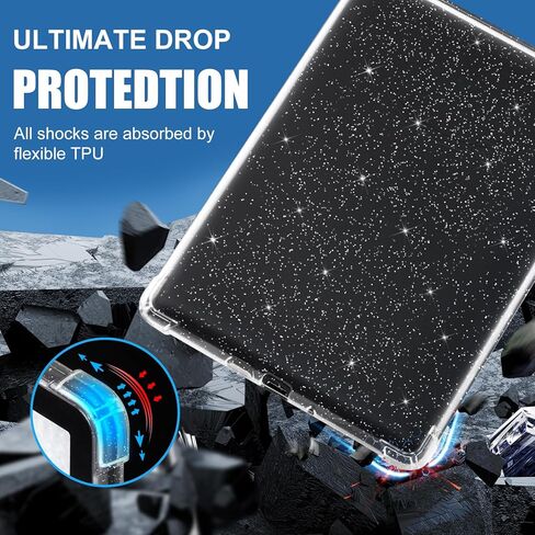 COBAK CLASE CASE لـ Kindle Paperwhite 11th Gen 2021 & Signature Edition (6.8 ")-الغطاء الخلفي للسيليكون خفيف الوزن ، بريق ، أزهار الباروك in Kuwait