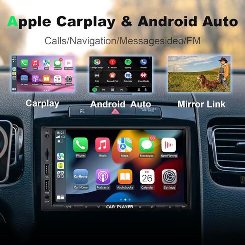 [جديد] Y-metrived 7 بوصة مزدوجة DIN Apple Car Carperio In-Dsah Navigation ، و Carplay و Android Auto ، وراديو سيارة Bluetooth مع منفذين USB ، TF ، AUX ، شاشة اللمس HD in Kuwait