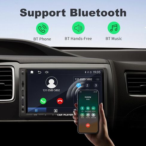 [جديد] Y-metrived 7 بوصة مزدوجة DIN Apple Car Carperio In-Dsah Navigation ، و Carplay و Android Auto ، وراديو سيارة Bluetooth مع منفذين USB ، TF ، AUX ، شاشة اللمس HD in Kuwait