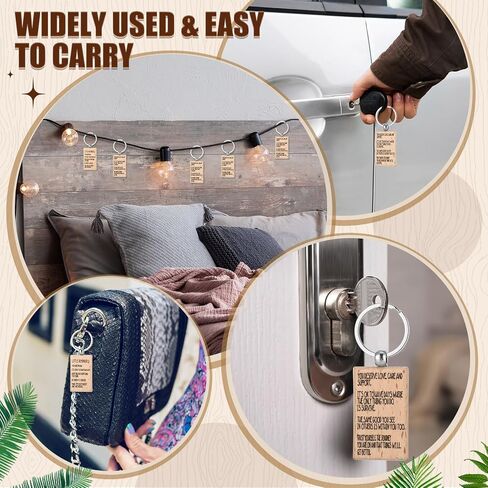 Landical 20 PCS Wood Little Reminders Keychain Bulk Affirmation Motivational Quotes Inspirational Key Chain Positive Self Love Mental Health Gift for Women Men Friends Coworkers Teens Boys Girls in Kuwait