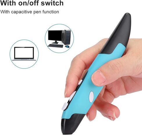 Optical Pocket Pen Mouse, Universal 2.4ghz USB Light Pen Mouse 800 1200 1600 DPI Ergonomic Mini Mice for 7 8 Vista 2000 for Android for Linux for OS in Saudi Arabia