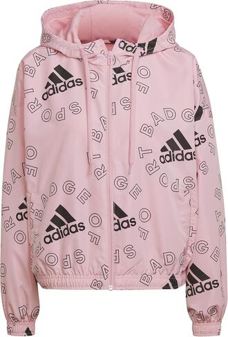 سترة واقية فضفاضة بطباعة شعار أساسي للنساء من adidas in Saudi Arabia