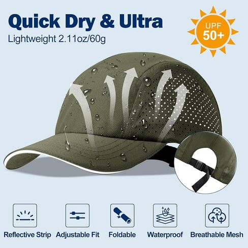 MEJORMEN Mens Quick Dry Mesh Running Cap with Reflective Trim Cooling Breathable Unisex Sports Cap, UPF 50 Unstructured Hat in Saudi Arabia