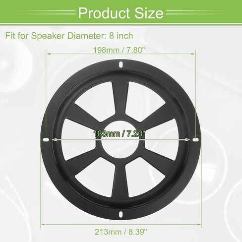 ACROPIX Universal 8" Car Speaker Grills Cover Round 8 Inch Audio Speaker Subwoofer Guard Protector Case with Mounting Screws Iron Black - Pack of 1 in Saudi Arabia