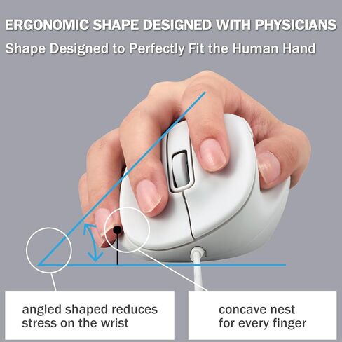 Elecom Wired USB Mouse Mouse ، نقرة صامتة ، اليد اليمنى ، 2000 دبي ، 5 أزرار ، مستشعر البصريات ، متوافق مع الكمبيوتر الشخصي ، Mac ، الكمبيوتر المحمول ، Ex-G ، Ssize White (M-XGS30UBSKWH) in Kuwait