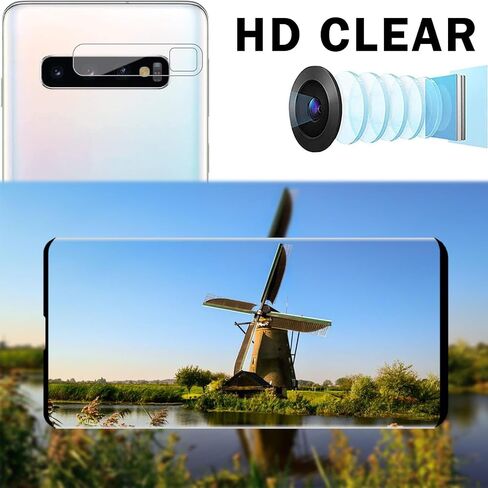 [2+2 Pack] for Samsung Galaxy S10 Plus Tempered Glass Screen Protector with Camera Lens Protector[9H Hardness] [3D Curved][Ultrasonic Fingerprint Unlock] for Samsung Galaxy S10 Plus in Saudi Arabia