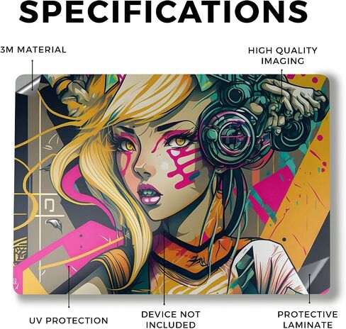 Laptop Skin Compatible with Surface Laptop 7 13.8" (2024) - Techno Punk - Premium 3M Vinyl Protective Wrap Decal Cover - Easy to Apply | Crafted in The USA by MightySkins in Kuwait