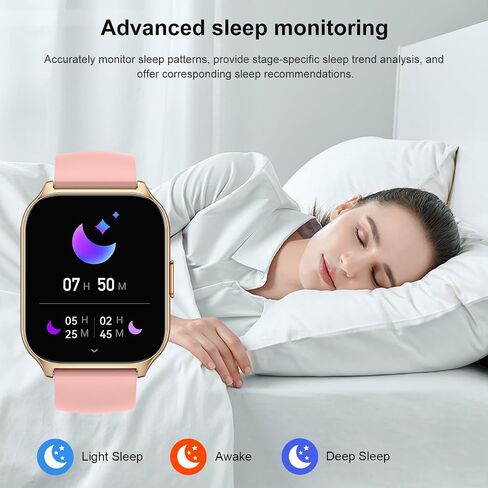 Smart Watch for Women Men, 2.01" HD Display Fitness Tracker with 107+ Sports Heart Rate Blood Pressure Blood Oxygen Sleep Monitor, IP68 Waterproof Smartwatch Compatible with Android iOS iPhone Phone in Saudi Arabia