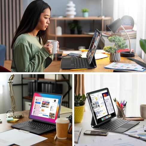 Magic Keyboard Case لـ iPad Pro 13 بوصة (M4) 2024: لوحة تتبع Smart Multi-Touch ، RGB الخلفية ، صف الوظيفة ، الأسود in Kuwait