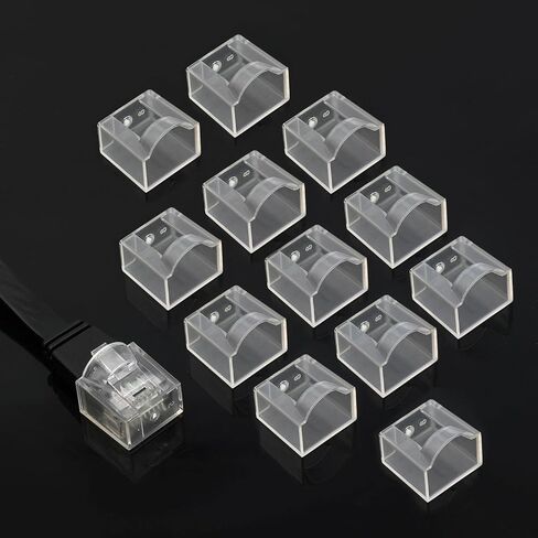 RJ45 Plug Pluctor Covers Covers Semitransparent 30 pcs انقر فوق/قابلية ، غطاء موصل كبل كبل كابل Ethernet لـ RJ45 CAT5E/CAT6/CAT7/CAT8 (PCRJ45TM30) in Saudi Arabia