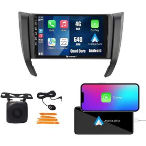 Kunfine Car CarPlay Android Auto Navigation Stereo GPS Radio Camera Display 9" IPS Touchscreen Headunit Tablet Media Player for Nissan Navara Np300 Frontier 2017-2021, if Applicable Quad Core 4G+64G