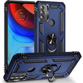 تأثير انخفاض الصف العسكري لـ Motorola Moto G Play 2023 Case 360 ​​Metal Ring Ring Ring RecoStand Armor Armor Highted Duty Drockproof Case لـ Moto G Play 2023 Case (Blue)