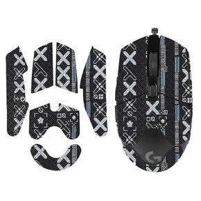 Mouse Grip Tape Full Coverage for Logitech G203, Mouse Anti Slip Grip Tape,Self-Adhesive PreCut Sweat-Resistant Professional Mice Upgrade Kit(Black)