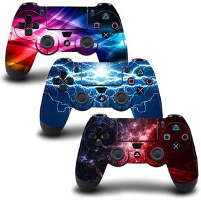 [3PCS] Vinyl Skin for PS4/Slim/Pro Controller (Standard Edition), Sticker Decorate and Protect Device Surface, Group H