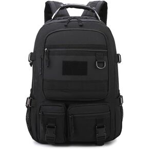 Military Tactical Backpack Outdoors Large Capacity Multi-layer Assault Bug out Heavy Duty Molle Bag for Travel Outdoors (Black)