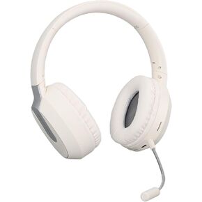 Sanpyl Foldable Gaming Headset with Detachable Microphone, Gaming & Mobile Headset, Portable Gaming Headphones, Noise Reduction Soft Cushion (Beige)