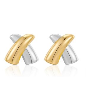 Gold Statement Earrings Initial Letter X Stud Earrings Cross Drop Earrings Faith Trendy Jewelry Gifts for Women
