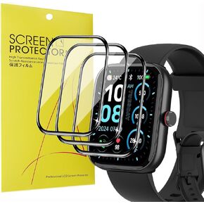 IDW20 Smartwatch Screen Protector, [3 Pack] 3D Full Coverage PET Soft Screen Protector Film Compatible for Faweio, TOOBUR, Yoever, TMHAI IDW20 1.91'' Smart Watch (3 Pack)