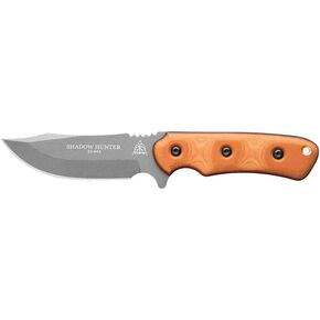 Tops Knives Shadow Hunter Full Tang Fixed Blade- Coyote Tan Kydex Sheath w/Rotating Spring Steel (Tan Canvas/Black Canvas Micarta Handle)