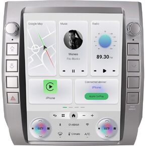 Android Car Radio Stereo for Toyota Tundra 2014-2020 with Wireless Carplay&Android Auto,12.1″ HD Touch Screen T-Style Head Unit 3+32G Car Multimedia Player Replacement WiFi,GPS,Bluetooth,SWC
