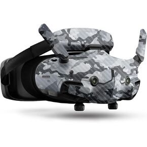 Carbon Fiber Drone Skin Compatible with DJI Goggles 3 - Gray Camouflage - Premium 3M Vinyl Protective Wrap Decal Cover - Easy to Apply | Crafted in The USA by MightySkins