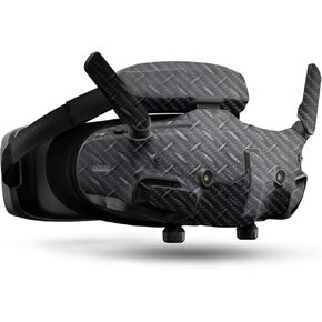 Carbon Fiber Drone Skin Compatible with DJI Goggles 3 - Black Diamond Plate - Premium 3M Vinyl Protective Wrap Decal Cover - Easy to Apply | Crafted in The USA by MightySkins