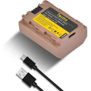 Tectra NP-FZ100 Battery with USB Type C 2.5H Fast Charging for Sony ZV-E1, FX3, FX30, A7R IV, A7R III, A7 III, A7C, A7C II, A9, A9 II, A6600, A6700