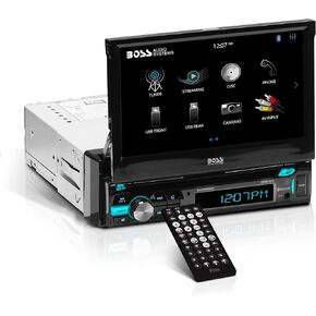 BOSS Audio Systems BVD9988B Car Stereo - Single Din, 7 Inch Touchscreen, Bluetooth, CD DVD Player, AM/FM Radio Receiver, Multicolor Illumination, Wireless Remote Control