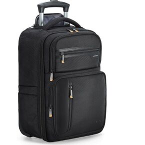 Rolling Backpack - 17 inch Laptop Backpack for Adults with Wheels Flight Approved Water Resistant Carry on Wheeled Backpacks for Travel Trip Business College Commute Black
