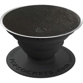 PopSockets: Collapsible Grip & Stand for Phones and Tablets - Black Vegan Leather