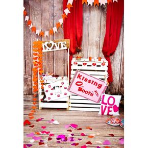 Valentines Day Backdrop 3x5ft Rustic Valentine's Day Party Backdrop Kids Valentine Photobooth Backdrop Wooden Wall Valentines Day Events Backdrop Valentines Backdrop