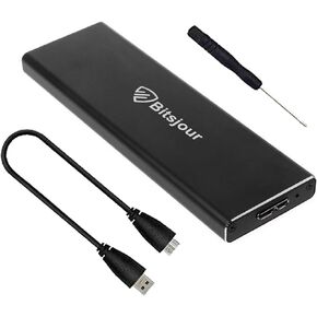 MacBook Air 2012 SSD Enclosure 7+17 pin, 5Gbps USB 3.0 External Portable Case for Mid 2012 A1465/A1466 Hard Drive