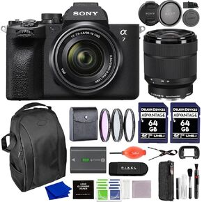 Sony a7 IV Mirrorless Digital Camera with 28-70mm Lens Bundle with Backpack, 2 x 64GB SDXC Memory Card, 3 PC Filter Kit | Sony Alpha 7 IV