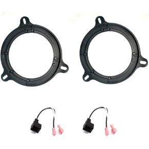 1 Pair 6" 6.5" 6.75" Car Stereo Door Speaker Install Bracket Plates and Wire Harness -Made for Nissan: 2009-2014 Cube, 1995-2016 Maxima, 2007-2018 Rogue, 2007-2024 Versa + More Vehicles