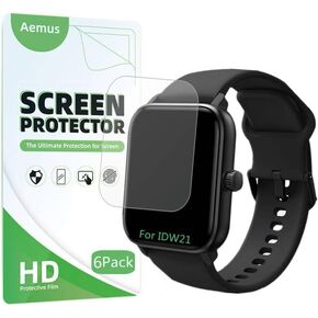 Screen Protector Compatible for KEEPONFIT IDW21 Smart Watch 1.85" (6 Pack) HD Clear TPU Soft Film