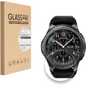 [2 Pack] واقي الشاشة المصمم لـ Samsung Gear S3 Frontier ، HD Display Watch Film ، صلابة 9H ، مضاد للخلع ، حساس ، تسهيل التثبيت السهل