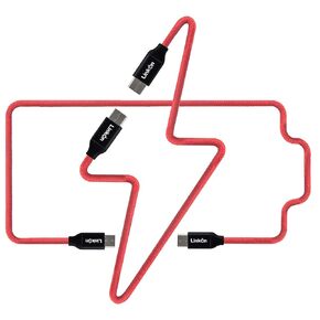 LinkOn USB Type-C Data Sync 60W 20V 3A Quick Charging Cable 2-Pack 3.3ft-5Gbit and 6.6ft-480Mbit Set Power Delivery Compatible with Nintendo Switch MacBook Samsung(Type-C-Red)