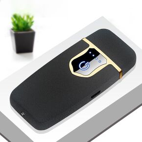 Plasma Dual Arc Lighter, USB Rechargeable Lighter, Electric Lighter, Windproof Flameless Lighter, Pocket Metal Lighter, Incense, Camping (Matte Black)