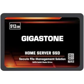 Gigastone Home Server SSD 512GB NAS SSD Drive Cache 24/7 Durable TLC High Endurance Personal Cloud Data Sync Network Attached Storage RAID 3D NAND 2.5" SATA Internal Solid State Hard Drives