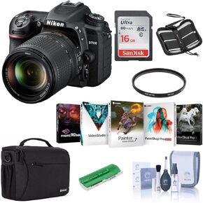 Nikon D7500 DSLR with AF-S DX NIKKOR 18-140mm f/3.5-5.6G ED VR Lens - Bundle with 16GB SDHC Card, Camera Bag, Cleaning KIt, Memory Wallet, Card Reader, PC Software Package, 67mm UV Filter