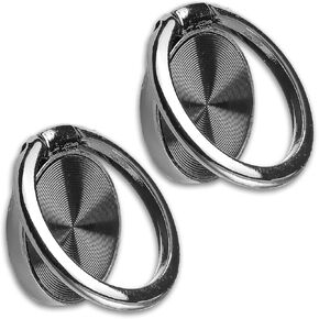 [2 Packs] CD Textures Cell Phone Ring Holder Stand, 360 Degree Rotation Finger Ring Kickstand with Polished Metal Phone Grip for Magnetic Car Mount, Smartphone Accessories