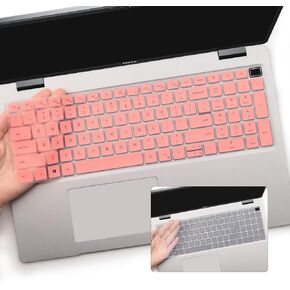 2 PCS Keyboard Cover for Dell Precision 16 7670 7680 16", Dell Precision 7770 7780 17.3" Laptop Protective Keyboard Skin-Pink+Clear