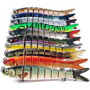 10pcs Trout 4" Fishing Lures, Slow Sinking Hard Bait for Bass, Lifelike Freshwater Saltwater Trout Perch Pike Walleye Fishing Lure Kit