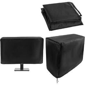 2 Pack Waterproof Computer Dust Cover Set Include 1 PC Case Dust Cover (27.5"Lx10"Wx20"H), and 1 Monitor Dust Cover(21"Lx3.5"Wx14"H), Waterproof Full Body Dust Cover with Adjustable Elastic Cord