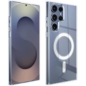 for Samsung Galaxy S25 Ultra Case Clear, [Compatible with Magsafe][Anti-Yellowing][Military-Grade Protection] Shockproof Slim Magnetic Phone Case for Samsung Galaxy S 25 Ultra, Transparent