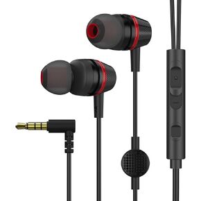 1Mii Wired Earbuds with Microphone & Volume Control, in-Ear Headphones Magnetic with Deep Bass, Noise Isolating, High Sound Quality Earphones with 3.5mm Jack for Phone, Android, PC, iPad, MP3(Black)